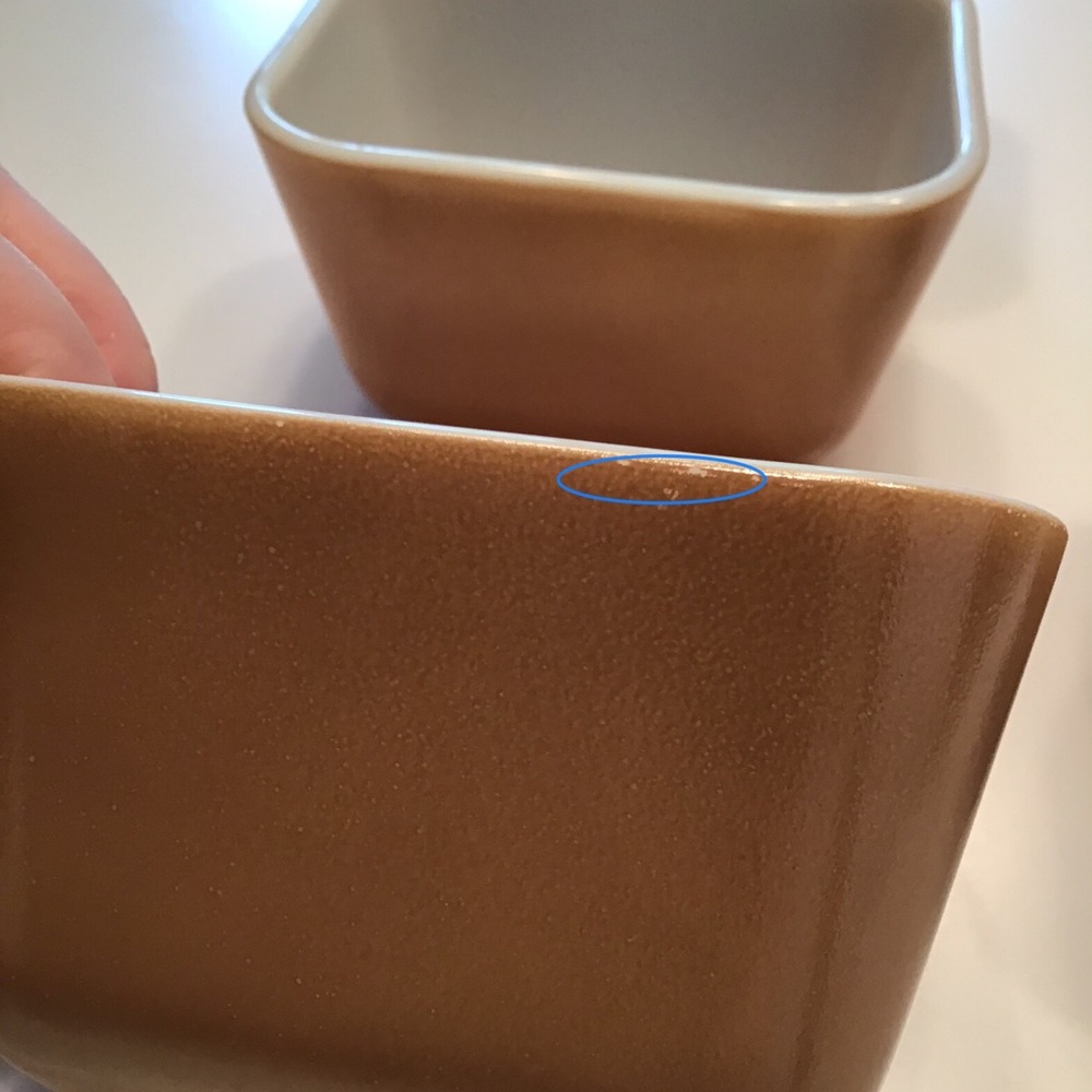 Pyrex 501-B Refrigerator Dishes Small‎ Fridgie Set 4 White Tan - Picture 7 of 9